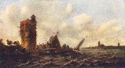 Jan van Goyen A View on the Maas near Dordrecht France oil painting reproduction
